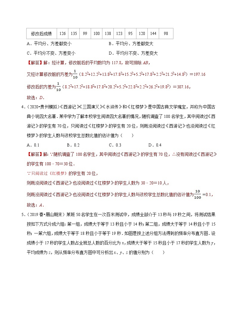 人教A版 (2019)专题训练：第09章 统计（B卷提高篇）解析版02