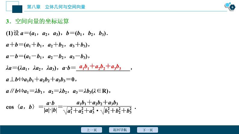 2021版新高考地区高考数学（人教版）大一轮复习（课件+学案+高效演练分层突破）第08章  第5讲　空间向量及其运算07