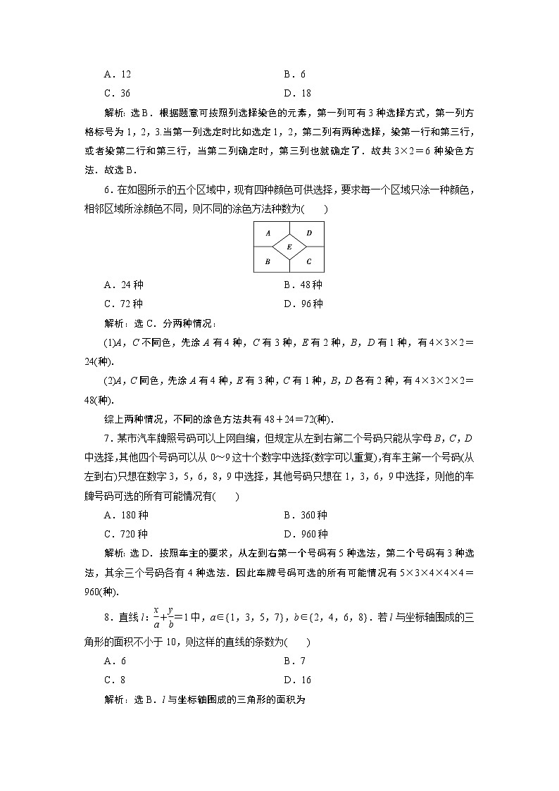 2021版新高考地区高考数学（人教版）大一轮复习（课件+学案+高效演练分层突破）第10章 第1讲　分类加法计数原理与分步乘法计数原理02