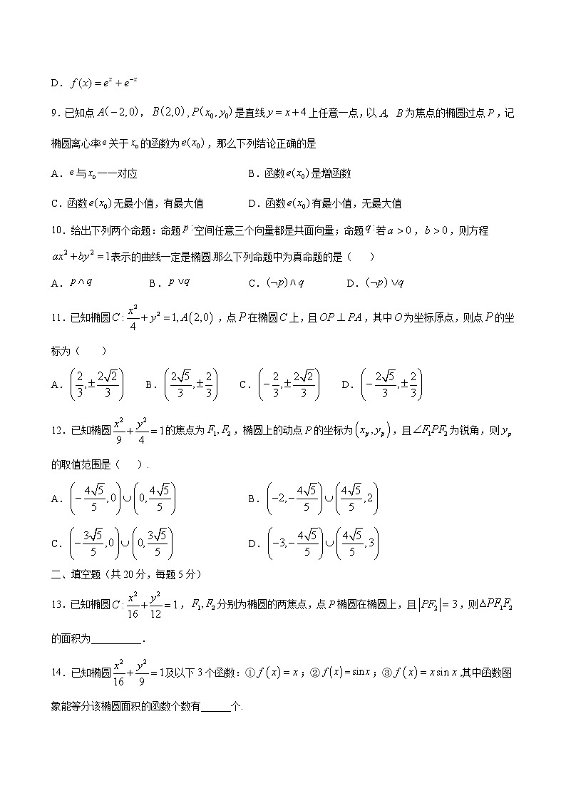 【精品试题】2021年高考数学一轮复习创优测评卷（新高考专用）测试卷13  椭圆（原卷版）第3页
