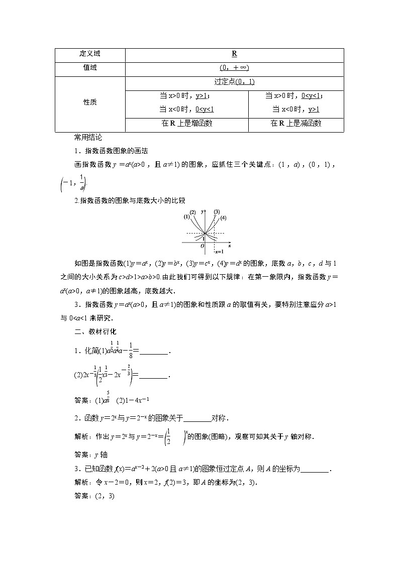 2021版新高考地区高考数学（人教版）大一轮复习（课件+学案+高效演练分层突破）第03章  第5讲　指数与指数函数02