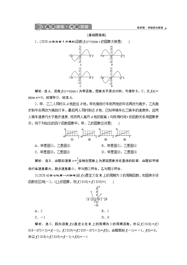 2021版新高考地区高考数学（人教版）大一轮复习 第3章 第7讲　高效演练分层突破第1页