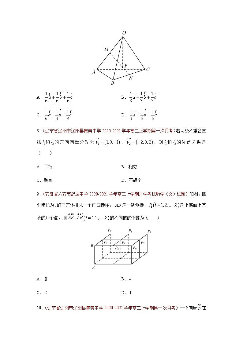 专题01 空间向量与立体几何（选择题、填空题）（10月）（人教A版2019）（原卷版）-2020-2021学年高二《新题速递_数学》第3页