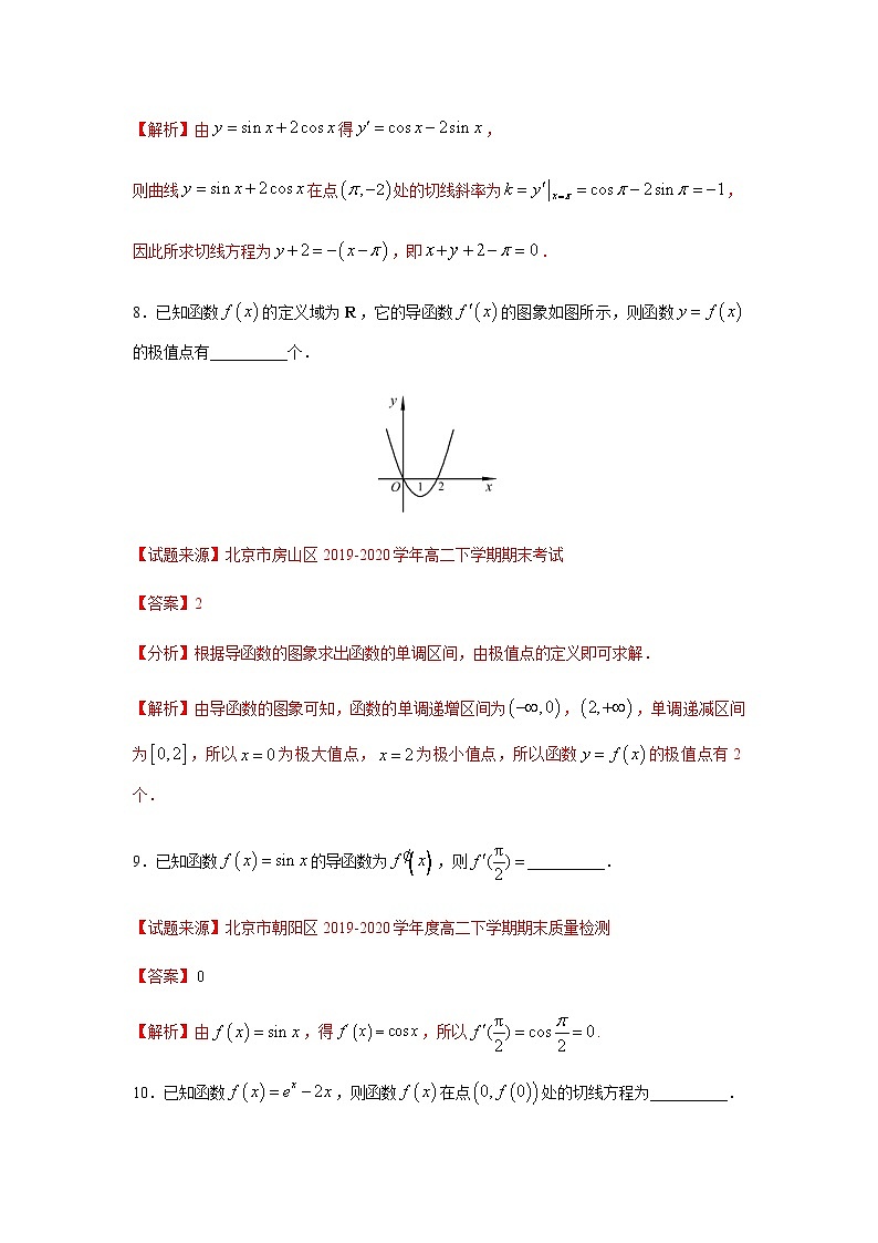专题19 一元函数的导数及其应用（填空题）（11月）（人教A版2019）（解析版）03