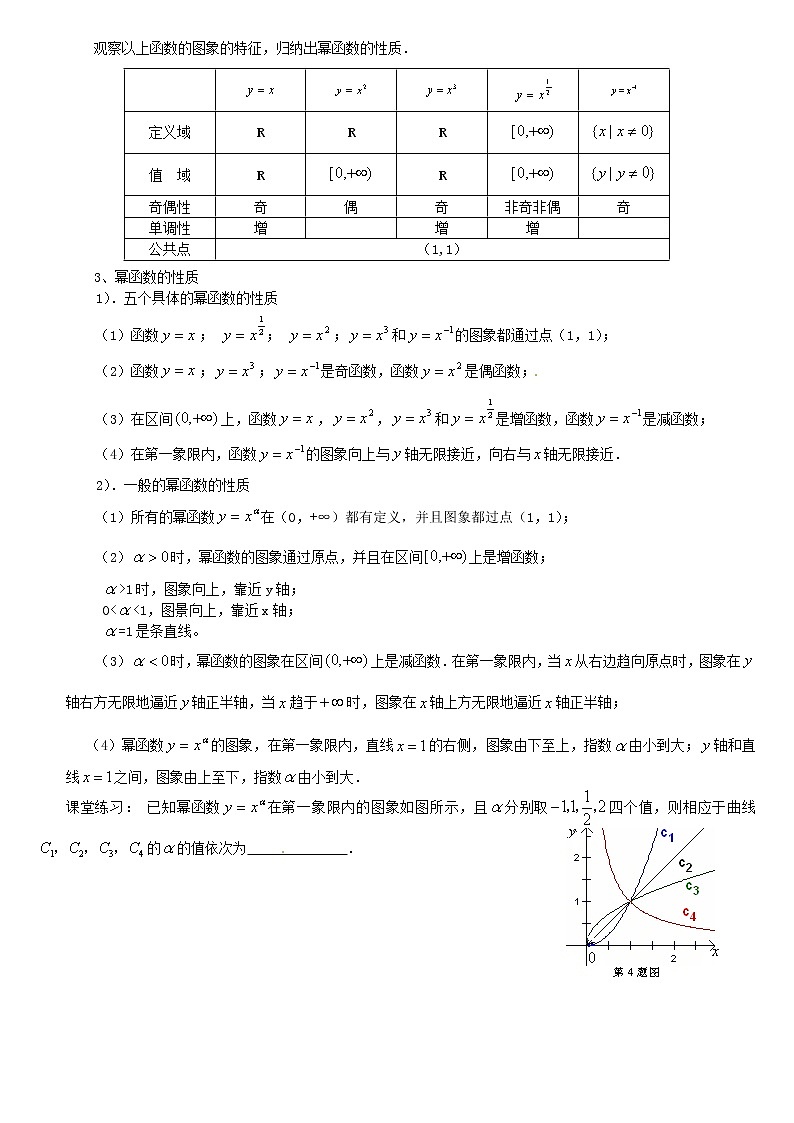 人教A版高中数学2-3幂函数教案新人教版必修102