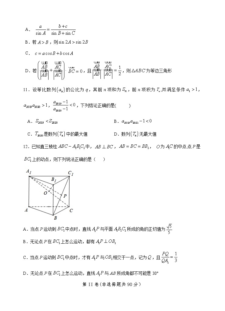 广东省汕头市金山中学2021届高三上学期期中考试数学试题（Word版，含答案）第3页