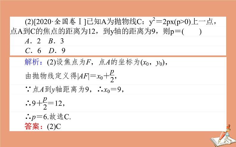 统考版2021高考数学二轮专题复习第二章2.5.2椭圆双曲线抛物线课件文第6页