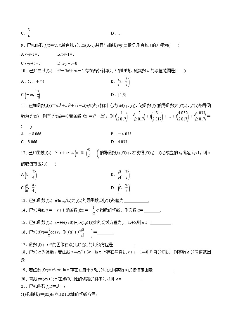 【精品试题】高考数学一轮必刷题 专题13 变化率与导数、导数的运算（含解析）02