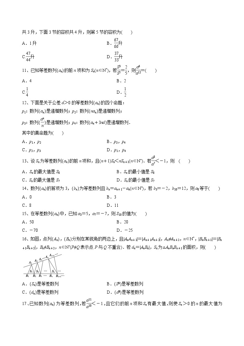 【精品试题】高考数学一轮必刷题 专题29 等差数列及其前n项和（含解析）02