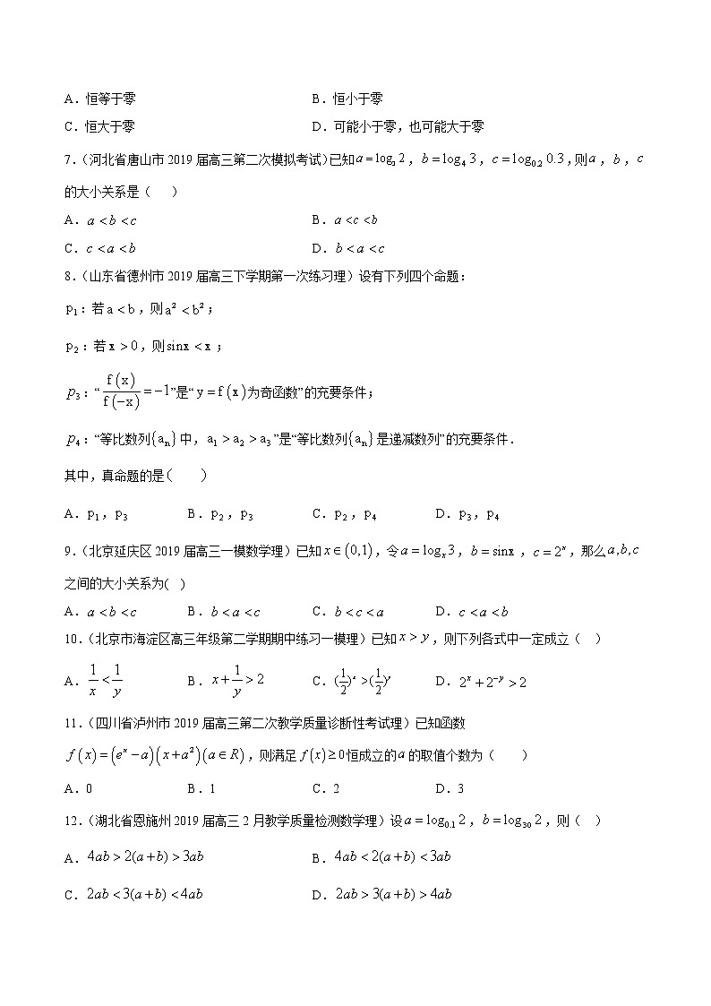 【精品试题】高考数学一轮必刷题 专题33 不等关系与不等式（含解析）02