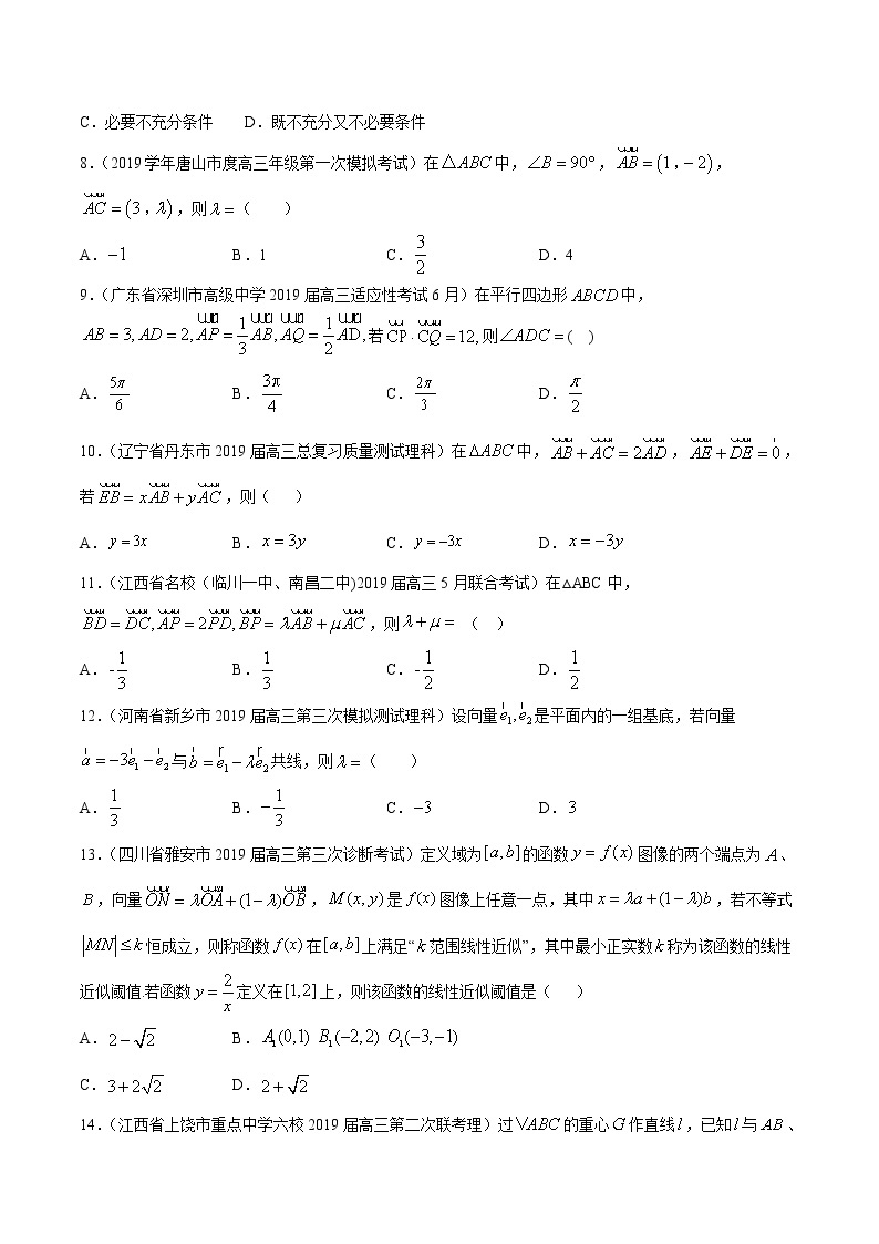 【精品试题】高考数学一轮必刷题 专题24 平面向量的概念及其线性运算（含解析）02