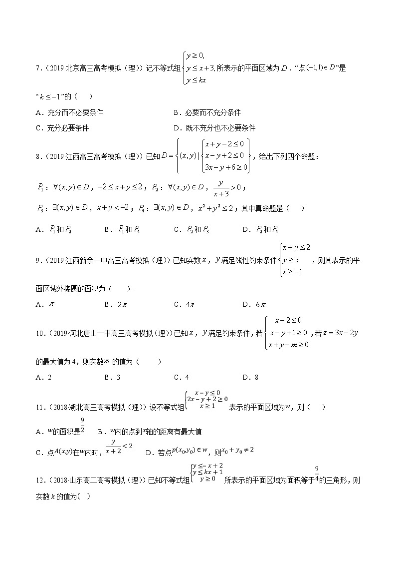【精品试题】高考数学一轮必刷题 专题35 二元一次不等式（组）（含解析）02