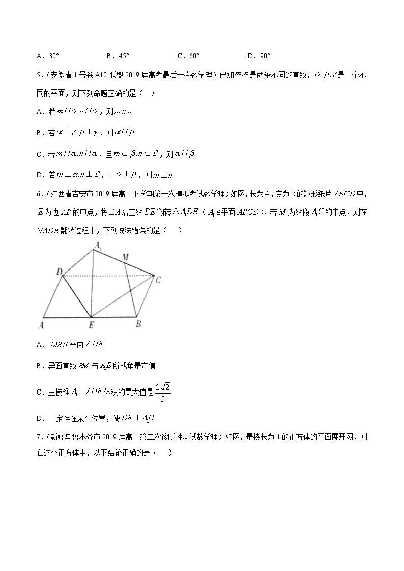 【精品试题】高考数学一轮必刷题 专题41 空间点、直线、平面之间的位置关系（含解析）02