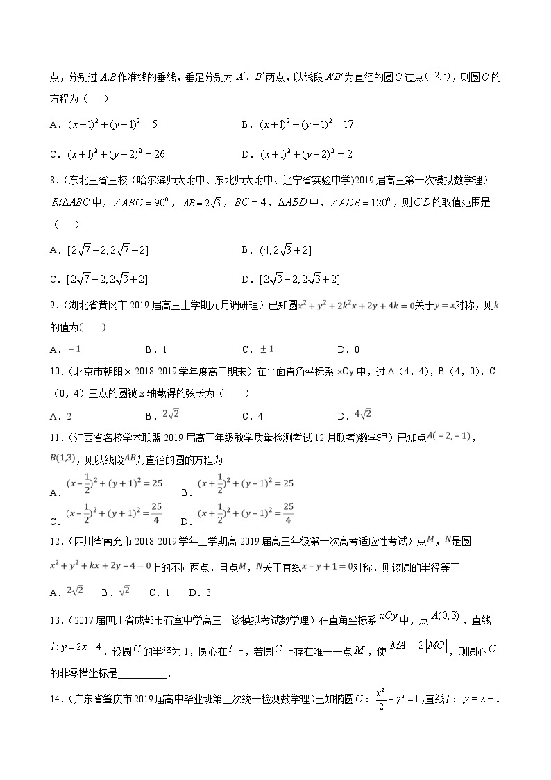 【精品试题】高考数学一轮必刷题 专题48 圆的方程（含解析）02