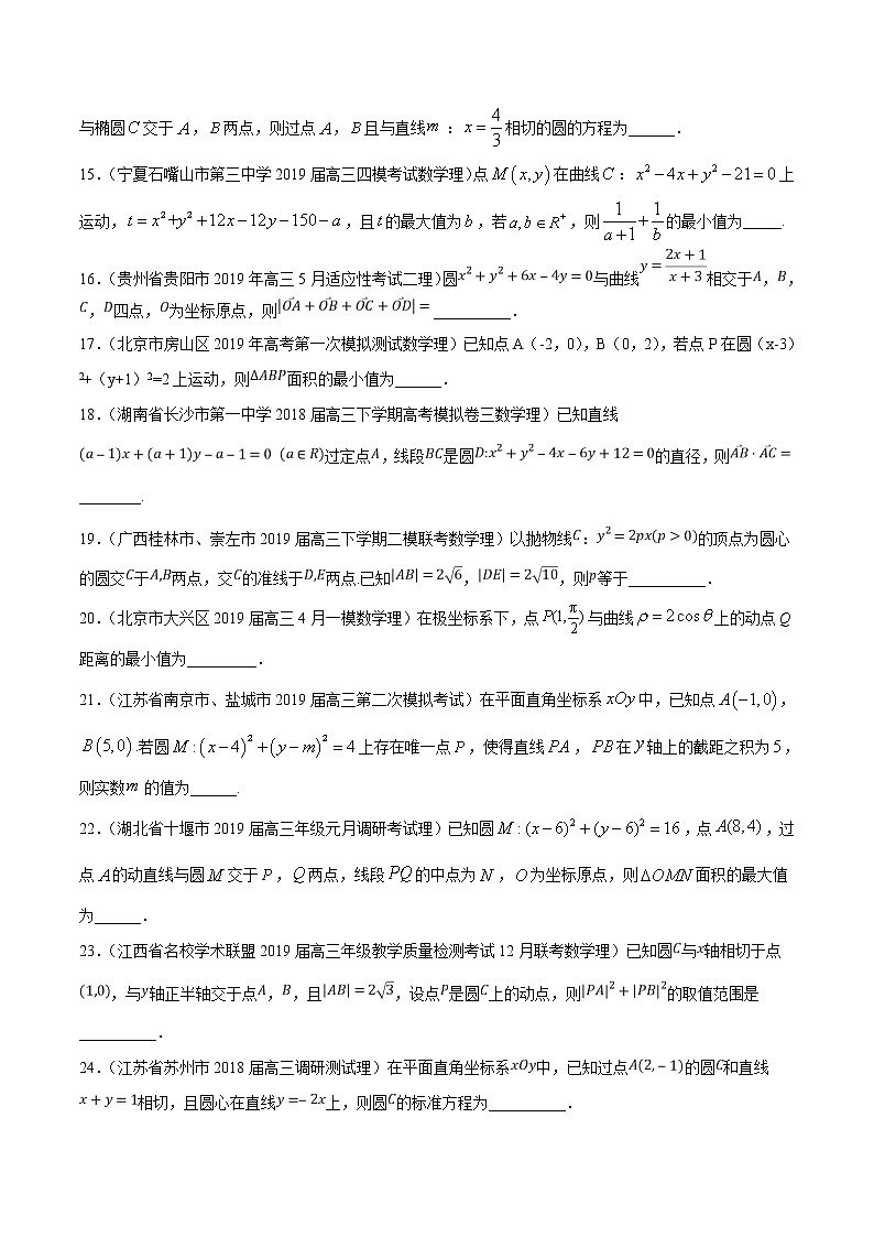 【精品试题】高考数学一轮必刷题 专题48 圆的方程（含解析）03