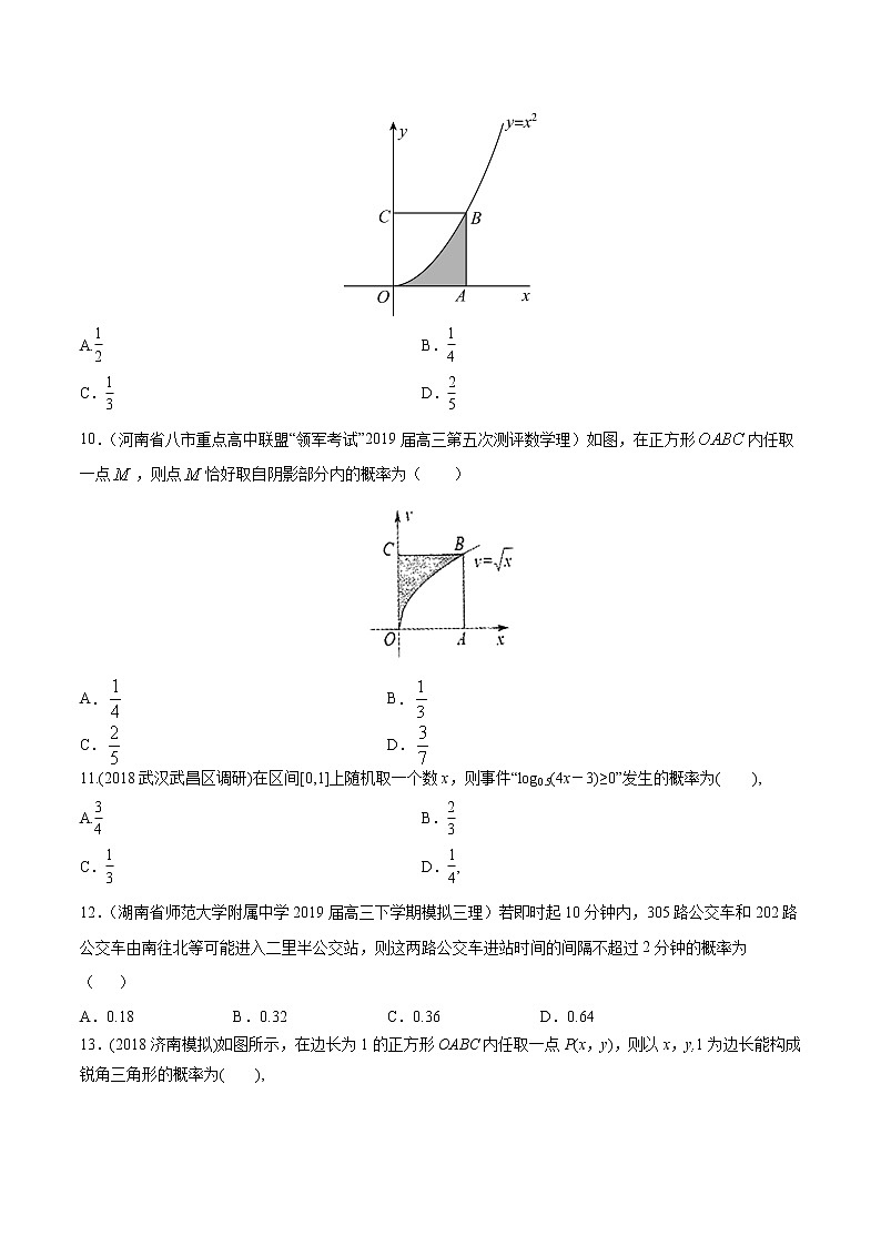 【精品试题】高考数学一轮必刷题 专题59 几何概型（含解析）03