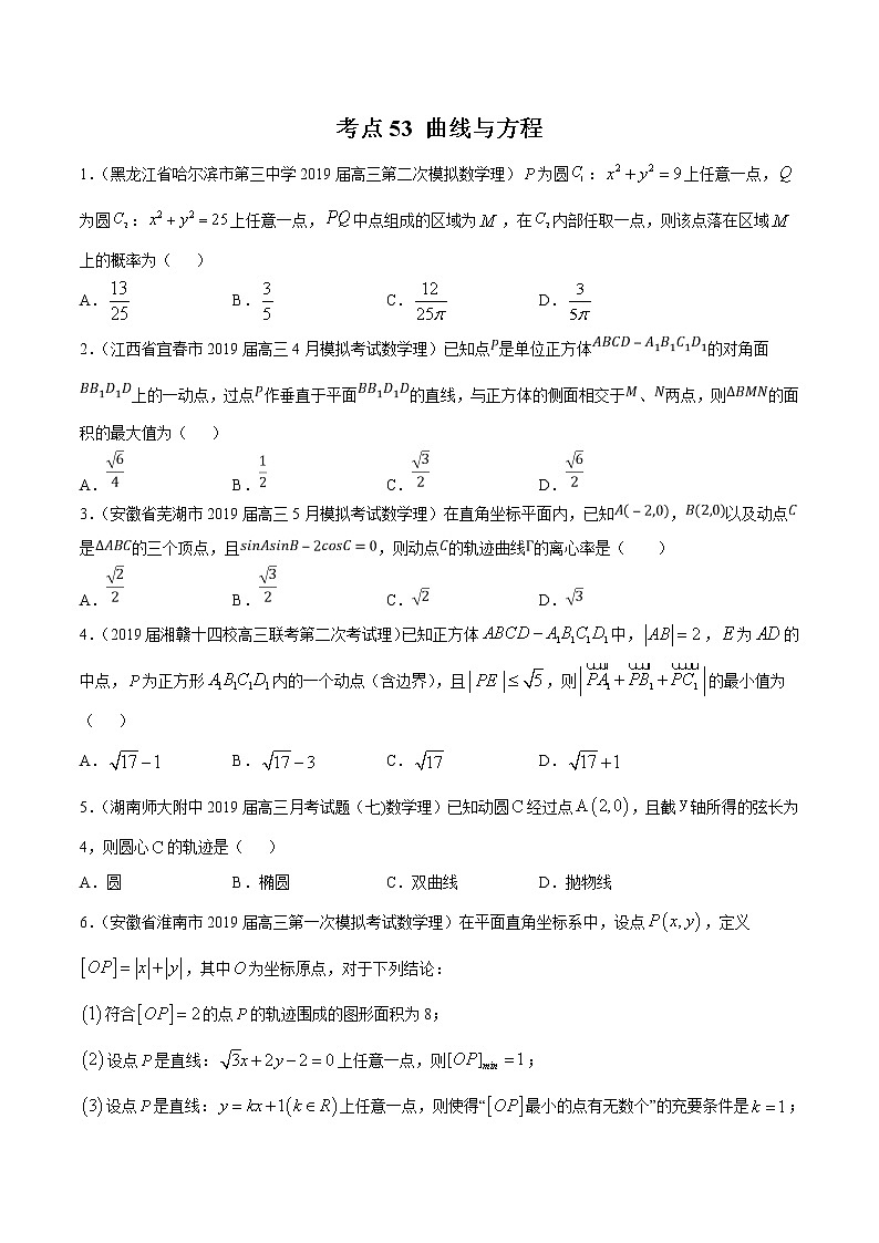 【精品试题】高考数学一轮必刷题 专题53 曲线与方程（含解析）第1页