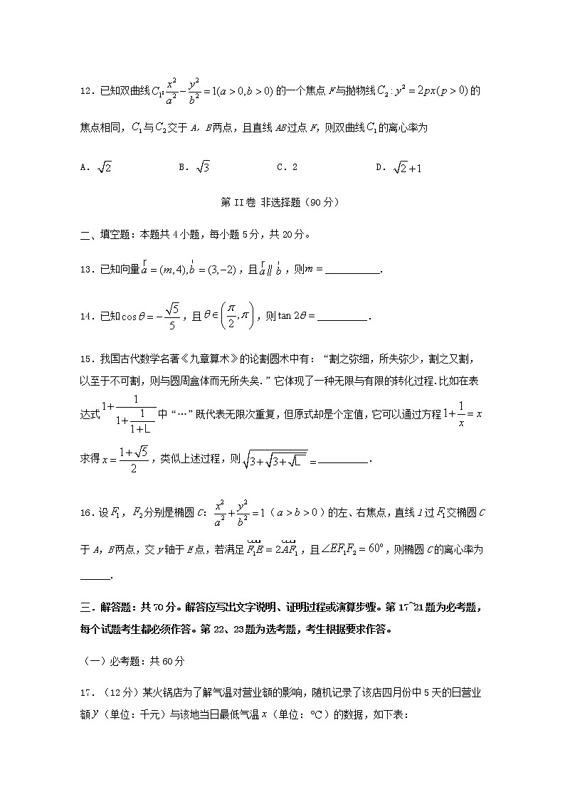 四川省广元市苍溪县实验中学校2020届高三数学下学期适应性考试试题2理03