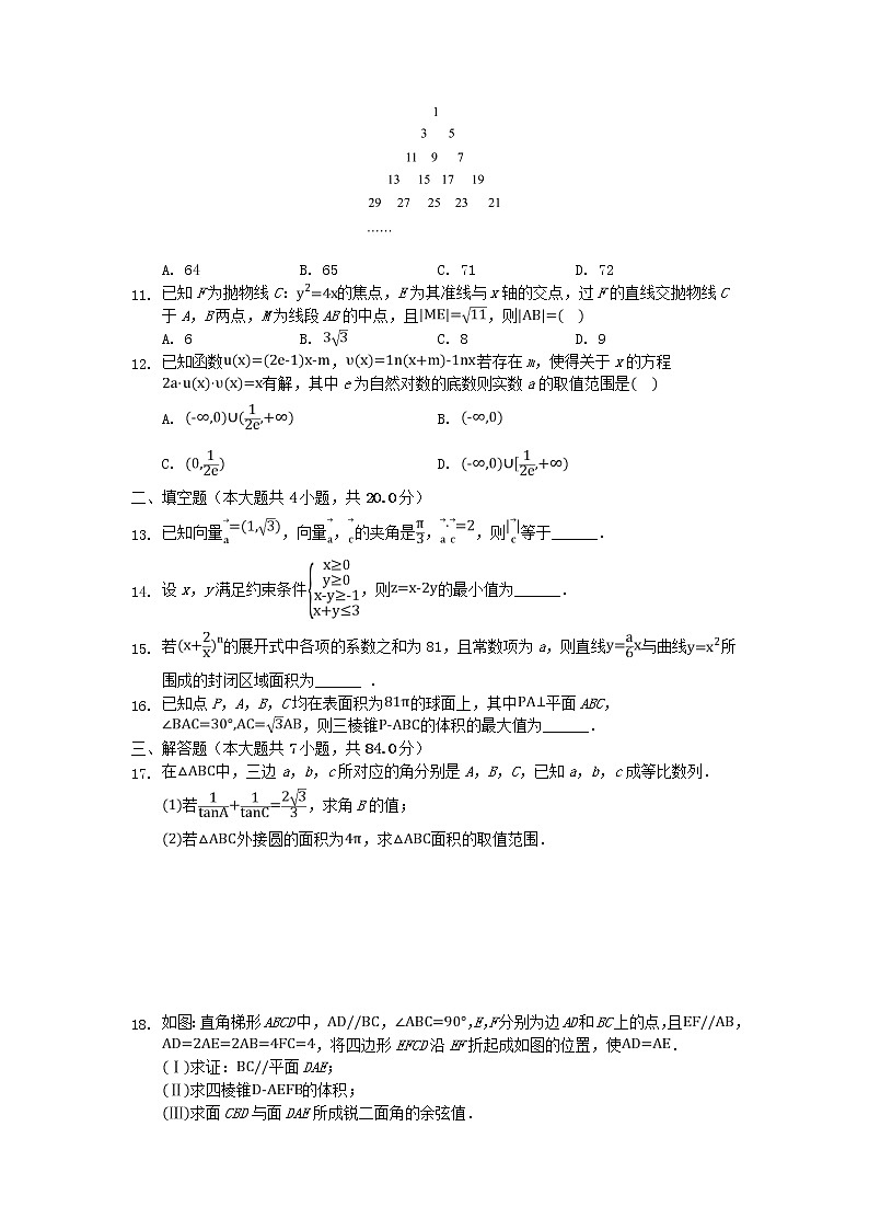 河北省沧州市第一中学2020年高三数学寒假作业12 练习03