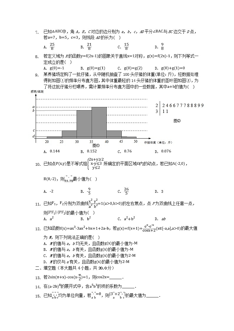 河北省沧州市第一中学2020年高三数学寒假作业11 练习02