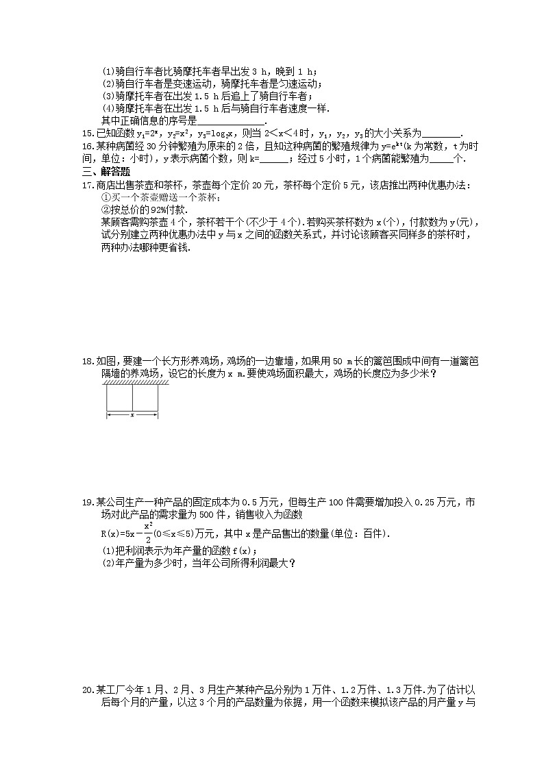 2020年高中数学必修第一册《不同函数增长的差异》同步练习(含答案)03