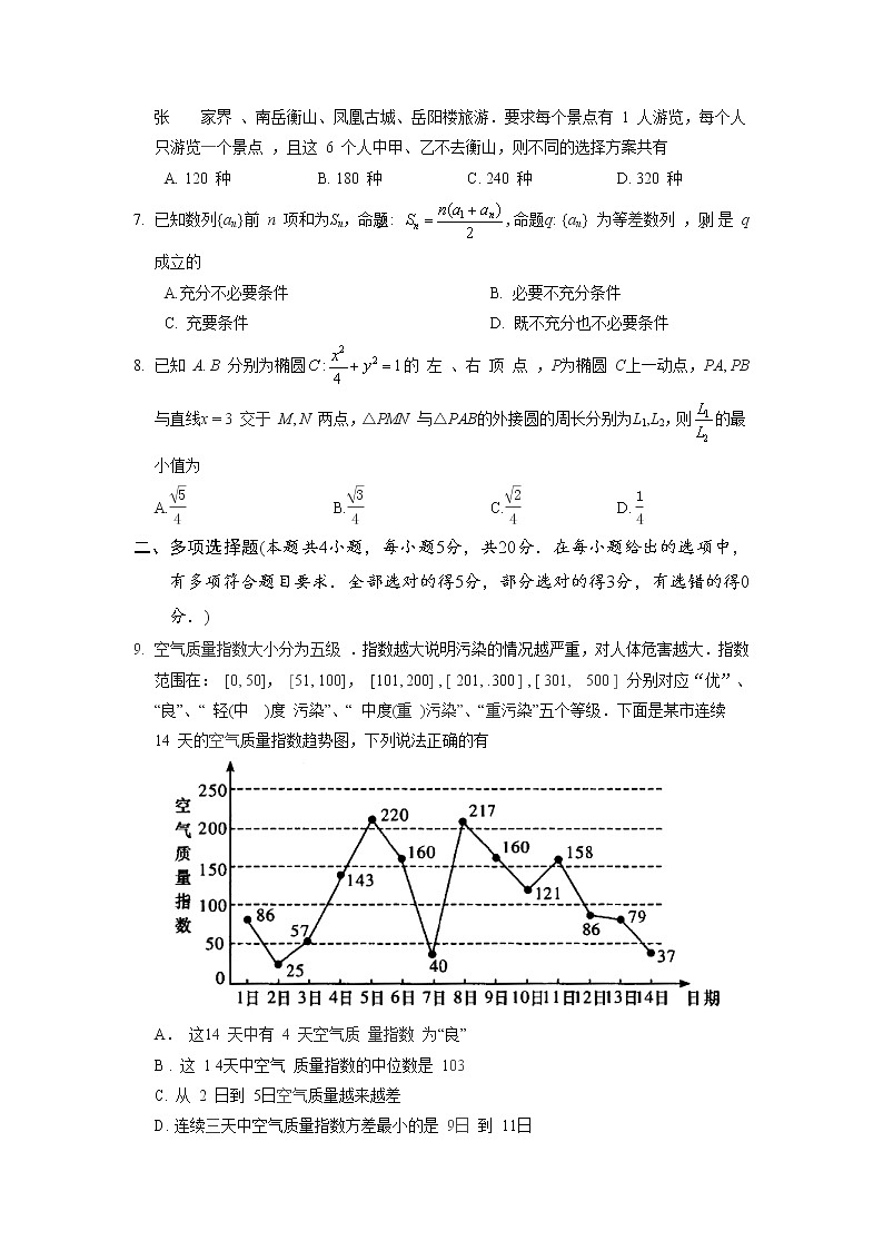 湖南省长郡中学、师大附中、长沙市一中联合体2021届高三12月联考 数学(含答案) 试卷02