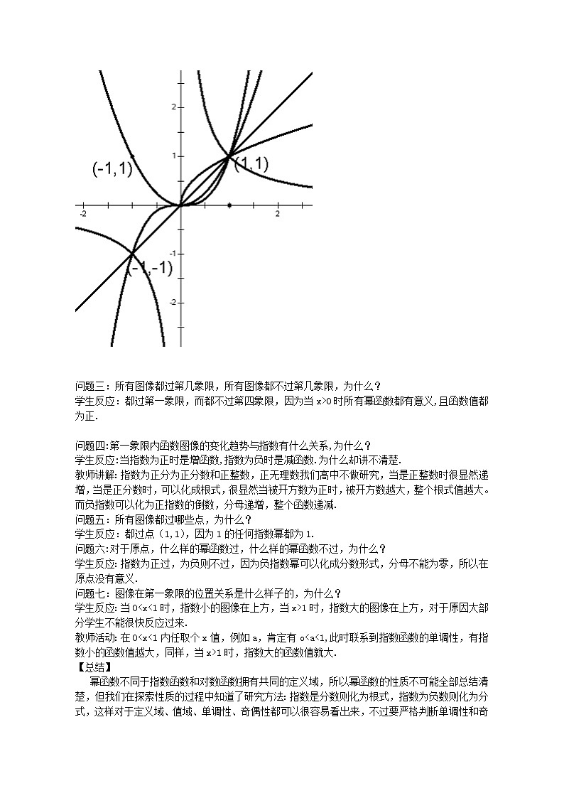 高中数学 2.3 幂函数教案 新人教A版必修102