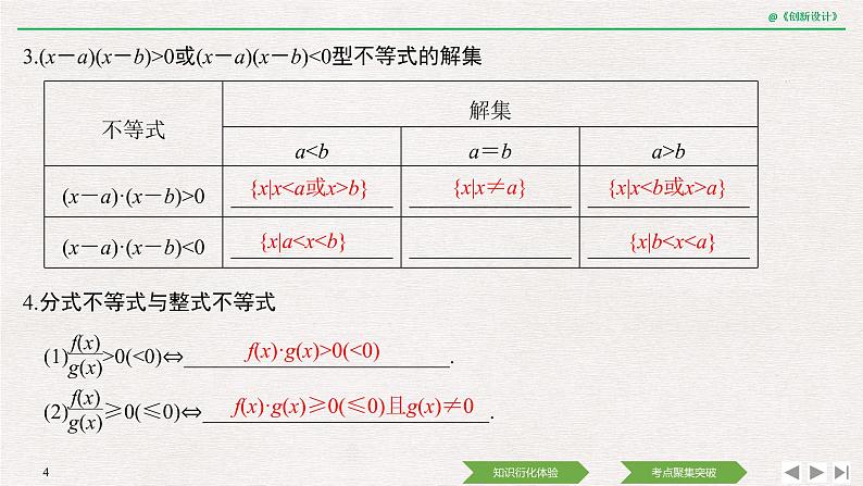 人教版高三理数一轮课件  第一章 第4节 从函数的观点看一元二次方程和一元二次不等式04