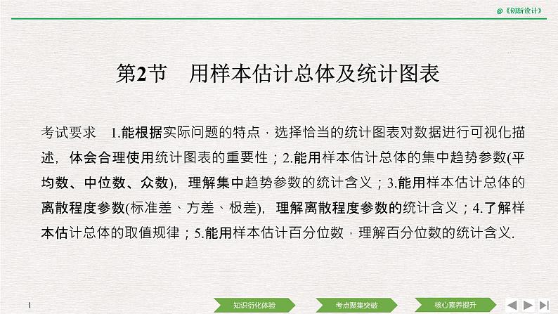 人教版高三理数一轮课件  第九章 第2节 用样本估计总体及统计图表01