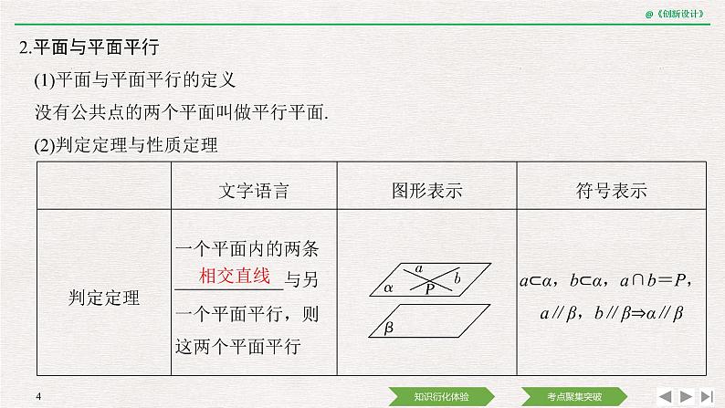 人教版高三理数一轮课件  第七章 第3节 直线、平面平行的判定及性质04