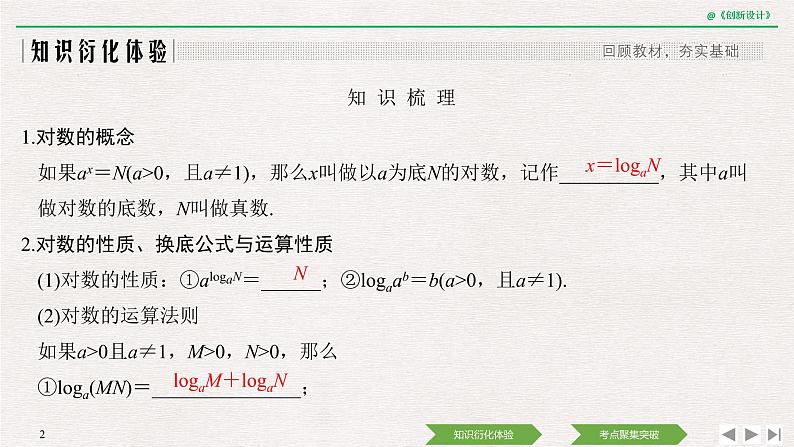 人教版高三理数一轮课件  第二章 第6节 对数与对数函数第2页