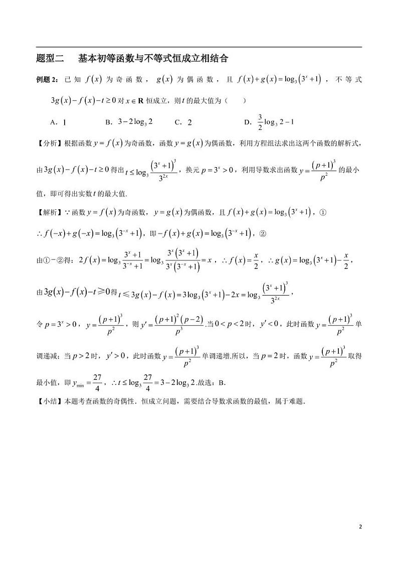 高中数学 重难点突破讲义：基本初等函数中的最值问题全梳理02