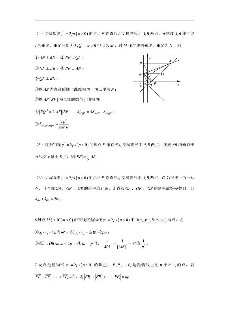 高中数学 重难点突破讲义：抛物线题型汇编第3页