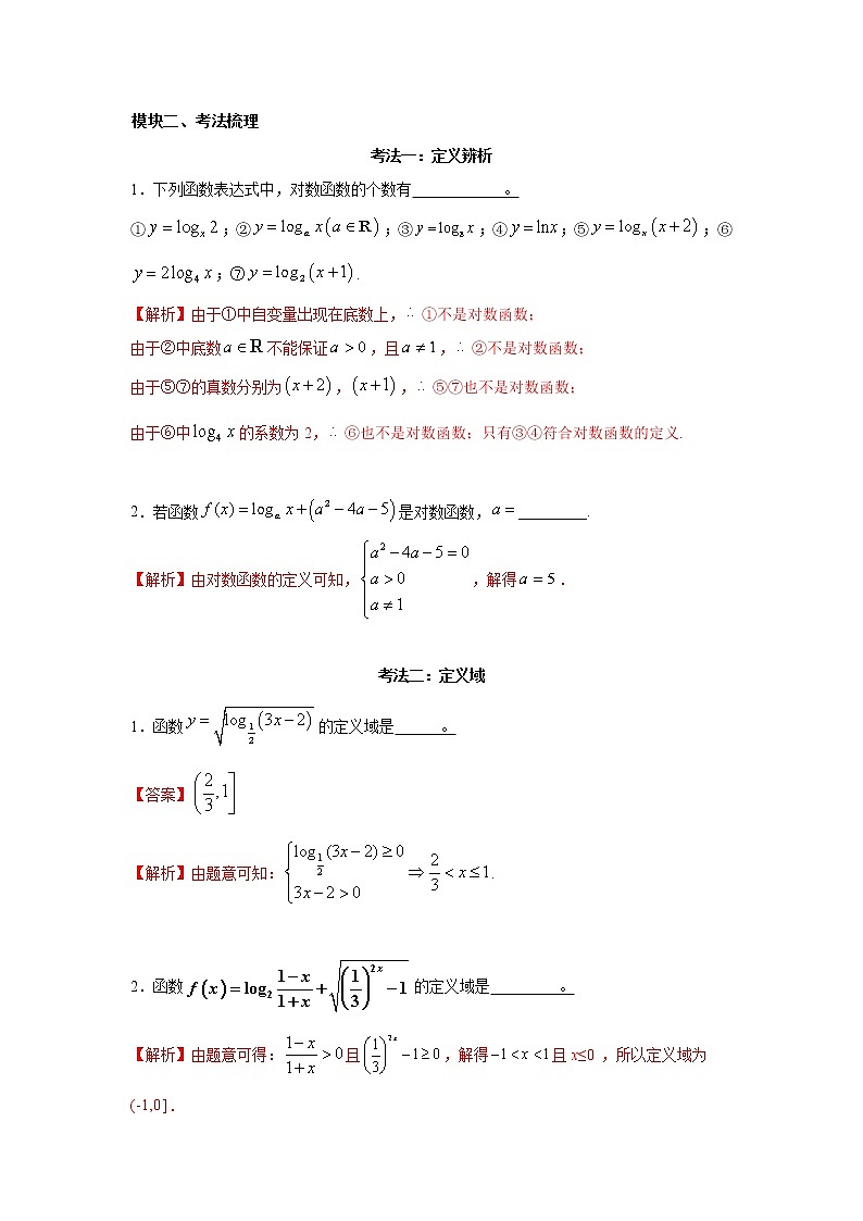 高三数学  函数专题复习  十一 对数函数第3页