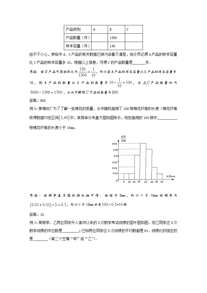高中数学讲义微专题95  统计初步 学案03