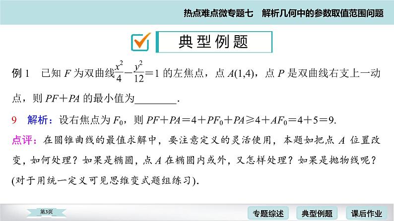 高考二轮热点难点微专题 七  解析几何中的参数取值范围问题 课件第3页