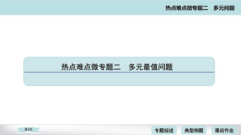 高考二轮热点难点微专题 四  多元最值问题 课件第1页