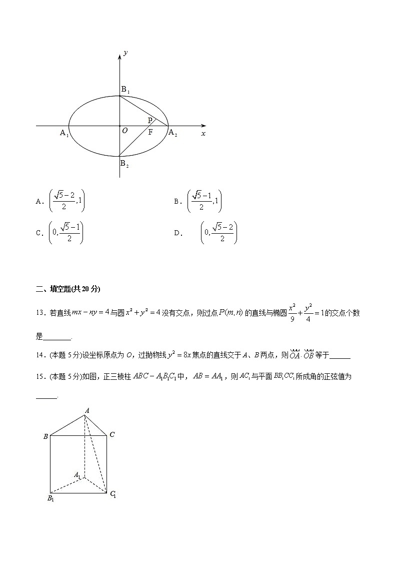 期末模拟测试-2020-2021学年上学期高二数学期末复习制胜宝典（人教A版2019选择性必修第一、二册）（原卷版）03