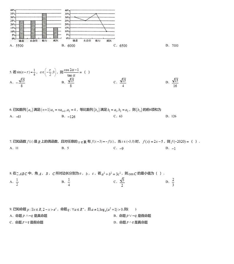 2020年普通高等学校招生全国统一考试文科数学样卷（二）02