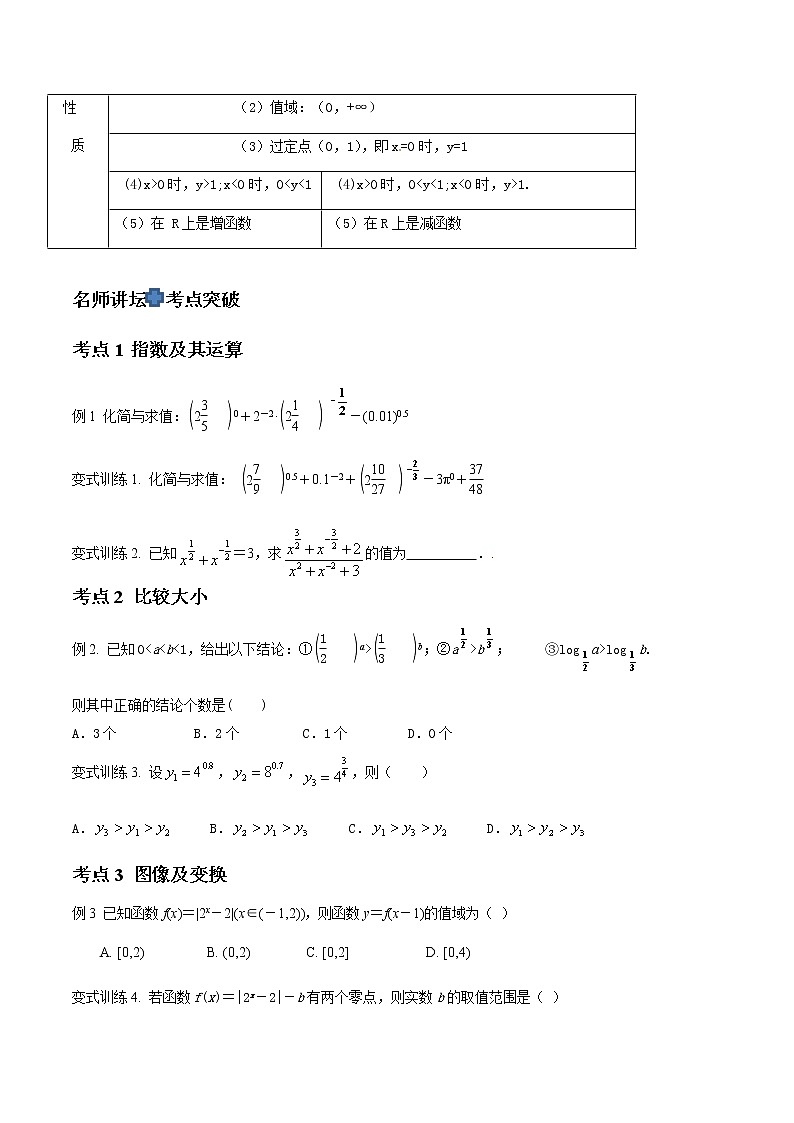 专题13 指数式与指数函数（原卷版）-2021届江苏省新高考数学大讲坛大一轮复习02