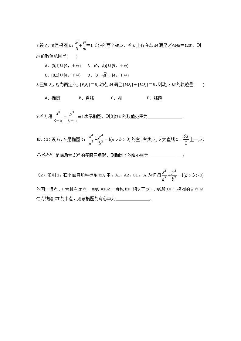 专题08 椭圆及其方程（课时训练）原卷版-高二上（新教材人教A版）02