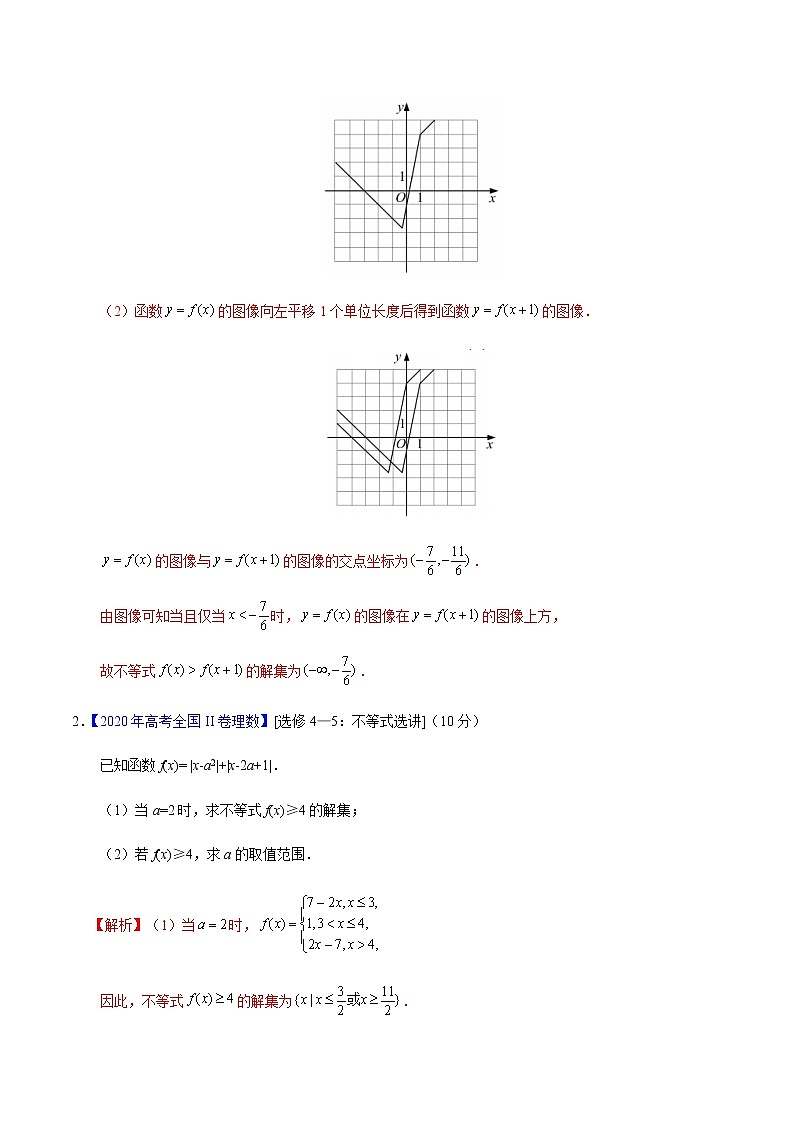 专题13 不等式选讲——2020年高考真题和模拟题理科数学分项汇编02