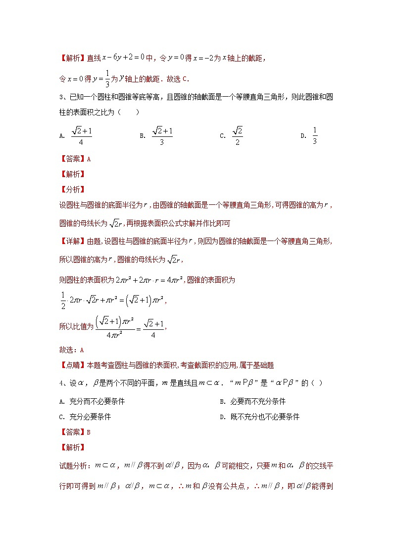 专题16：2020-2021学年高二年级数学上学期期末复习通关秘笈模拟试题二解析版02