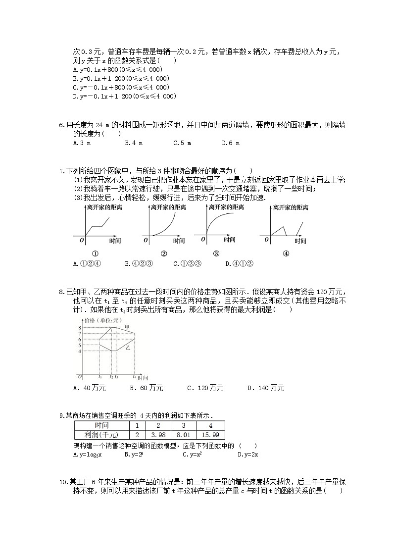 2021年高考数学一轮复习夯基练习：函数模型及其应用(含答案)02