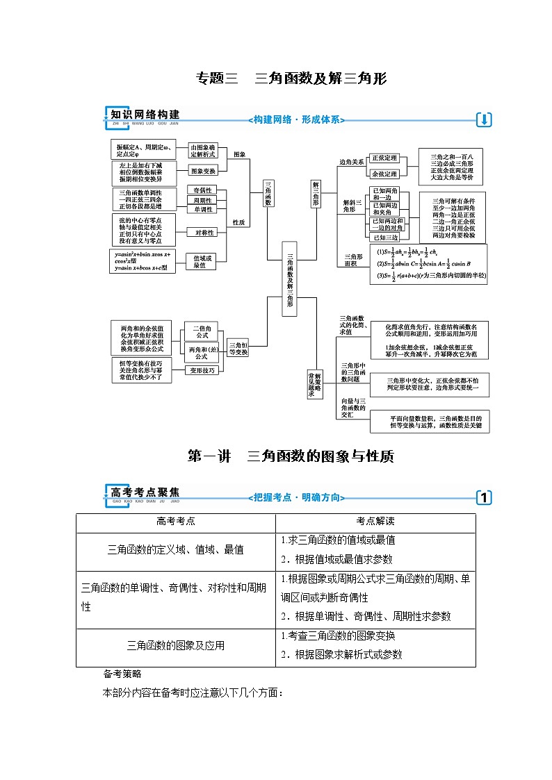 第一讲　三角函数的图象与性质 学案01