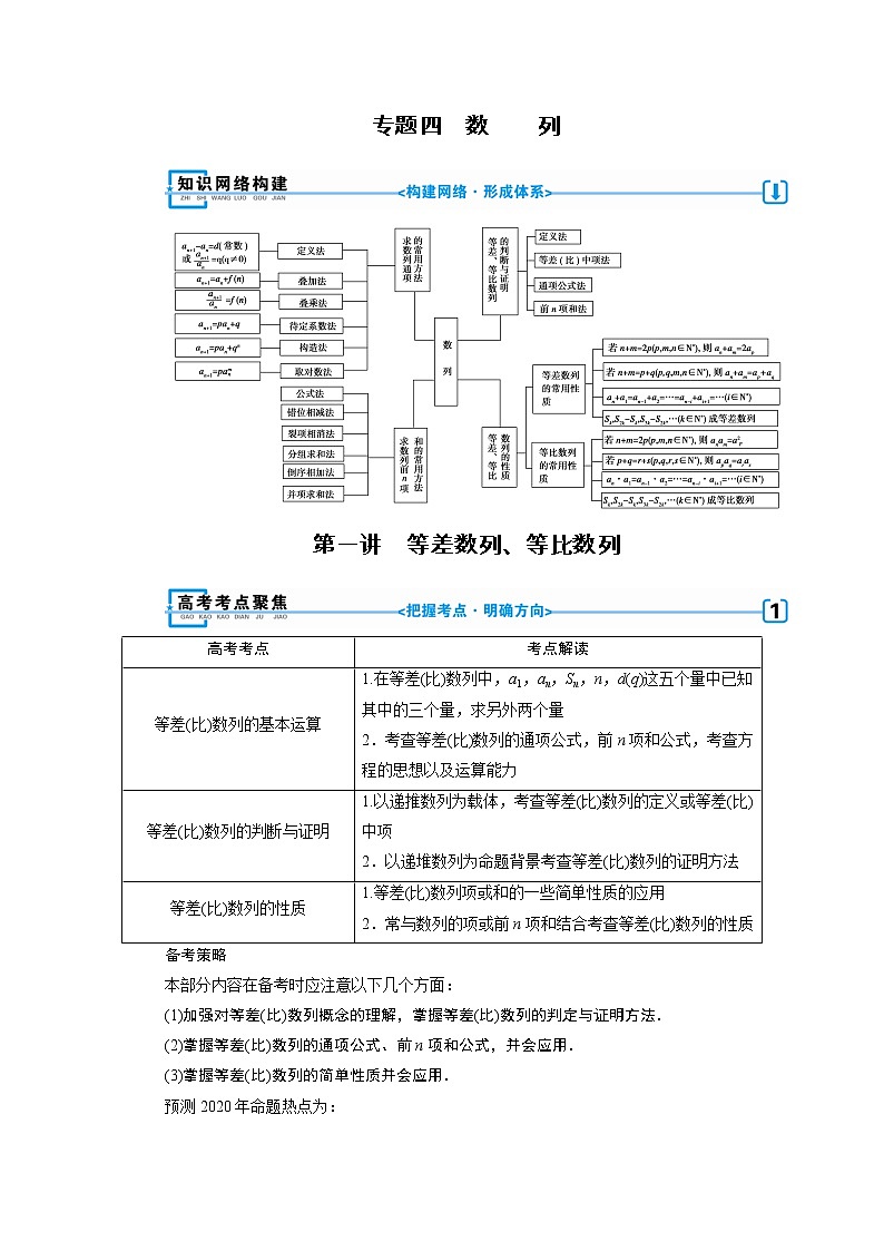 第一讲　等差数列、等比数列 学案01
