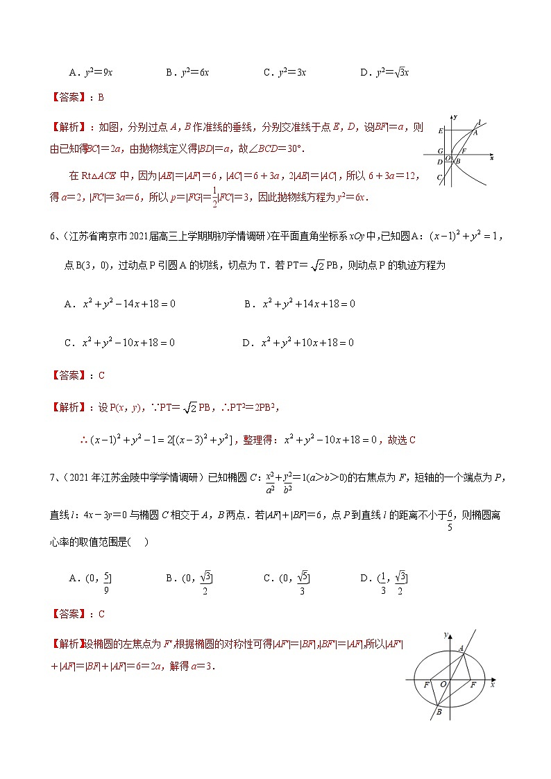 专题05 解析几何（模块测试）（解析版）第3页