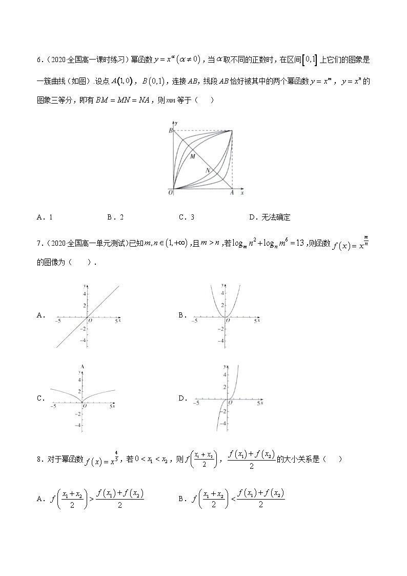 2.3幂函数-2020-2021学年高一数学尖子生同步培优题典（人教A版必修1）(原卷版）第2页