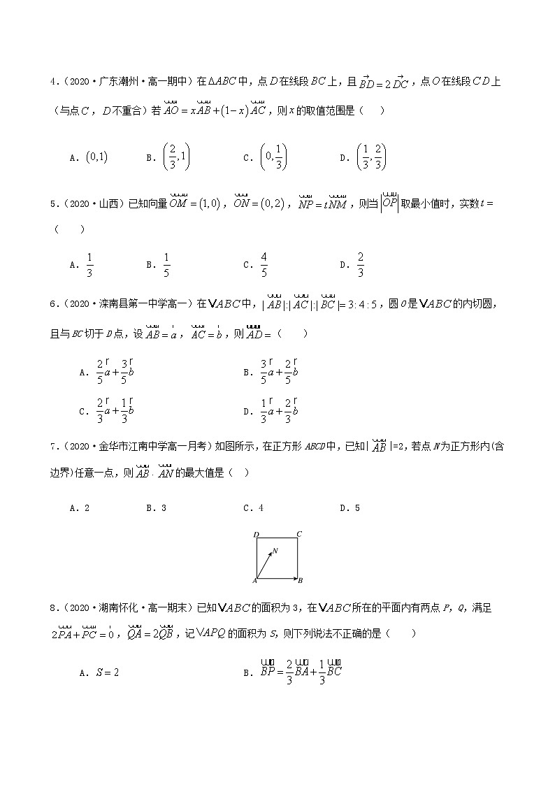 2.5平面向量中的数形结合思想专项测试-2020-2021学年高一数学尖子生同步培优题典（人教A版必修4）02