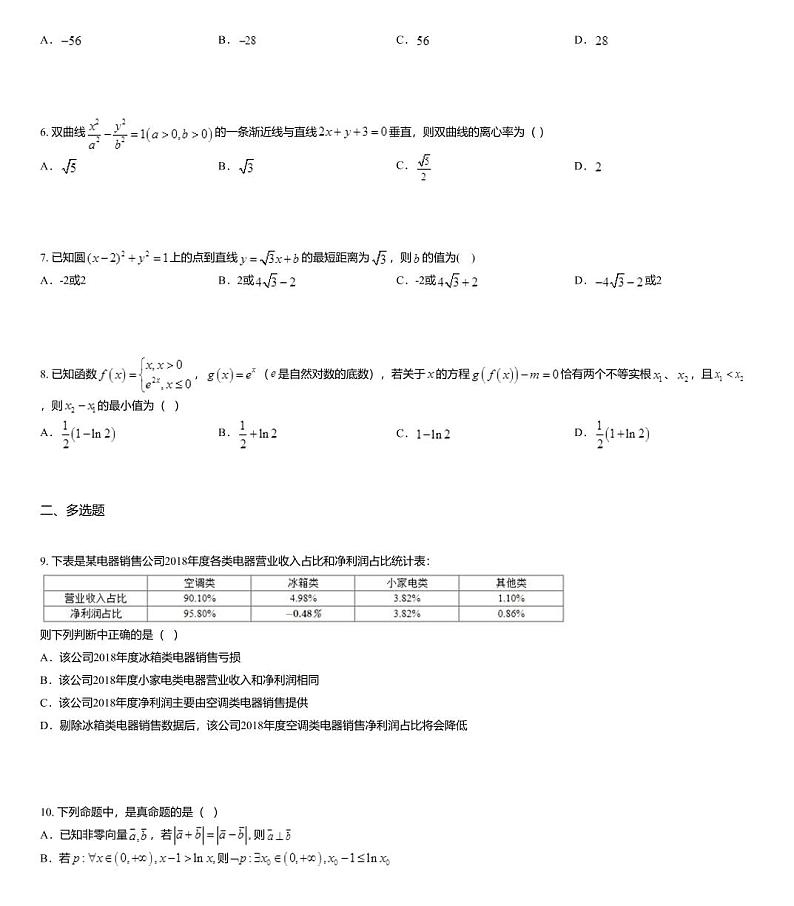 2020届山东省临沂市郯城县高三上学期期末数学试题02